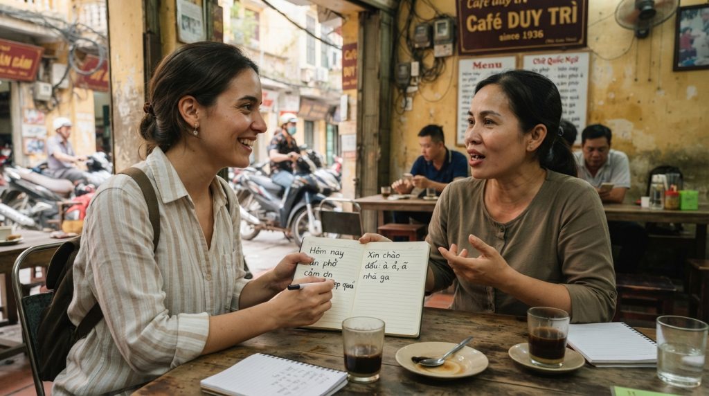 Learning Vietnamese with a local woman
